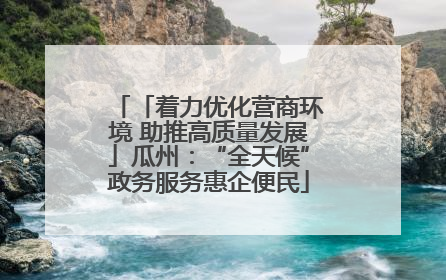「着力优化营商环境 助推高质量发展」瓜州：“全天候”政务服务惠企便民